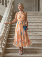 Soft Halter Midi Dress - Summer Elegant Comfortable Style for Women