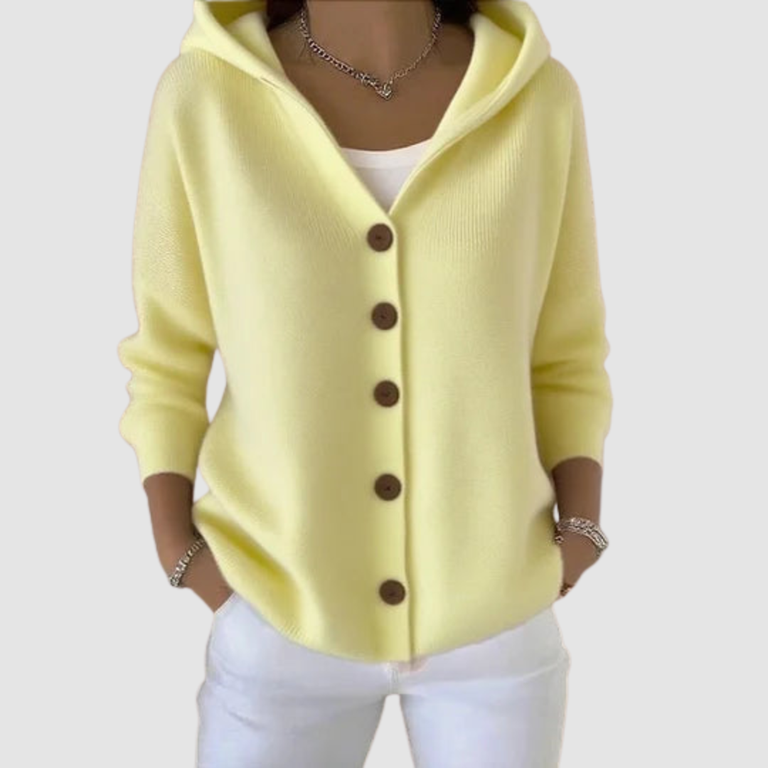Emelie | Women's Hooded Flared Knit Cardigan