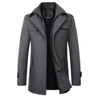 Garrett | Men's Wool Coat with Ribbed Collar