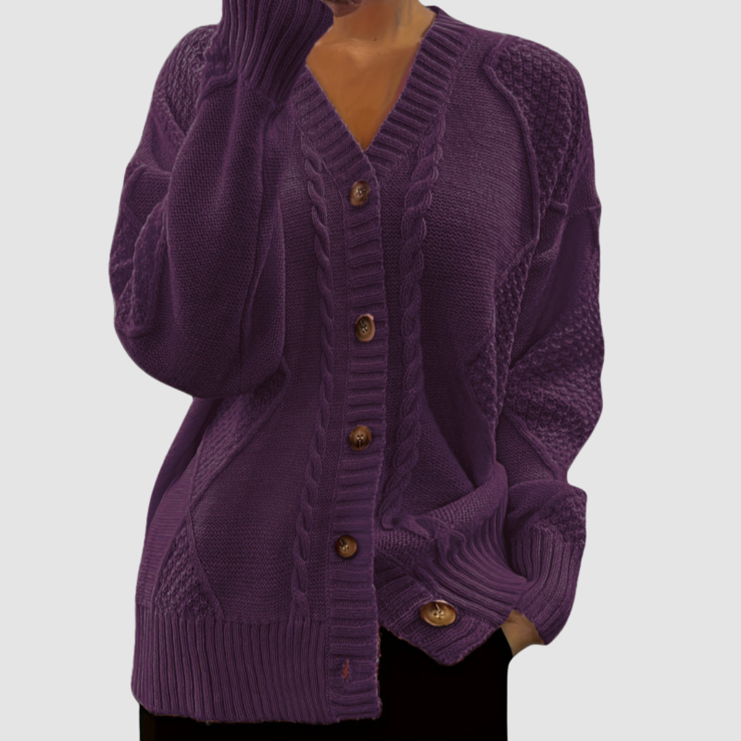 Adreana | Women's Cable-Knit Button-Front Sweater