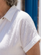 Elegant knee dress women short sleeve pocket detail casual chic