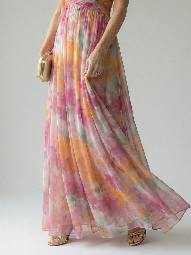Soft Wrap Maxi Dress - Summer Elegant Flowing Boho Style for Women