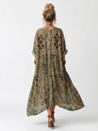 Aleta | Women's Oversized Button-Front Pocket Midi Dress