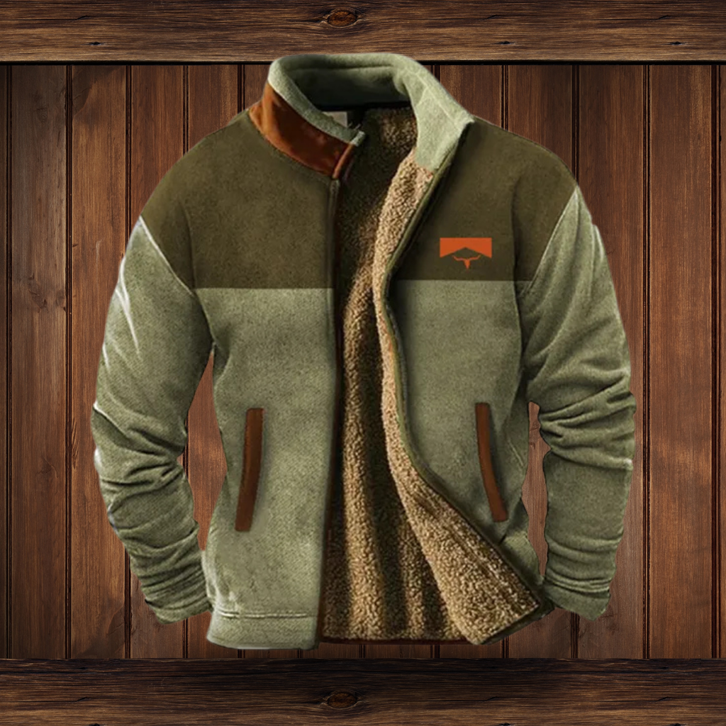 Tierney | Men's Wool Jacket with Ethnic Sleeve Pattern