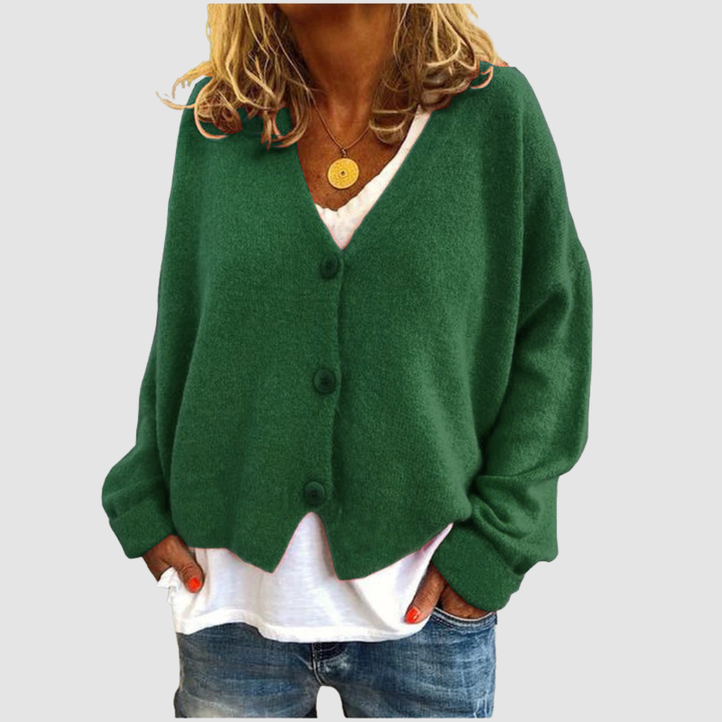 Micki | Women's V-Neck Button-Up Knit Cardigan