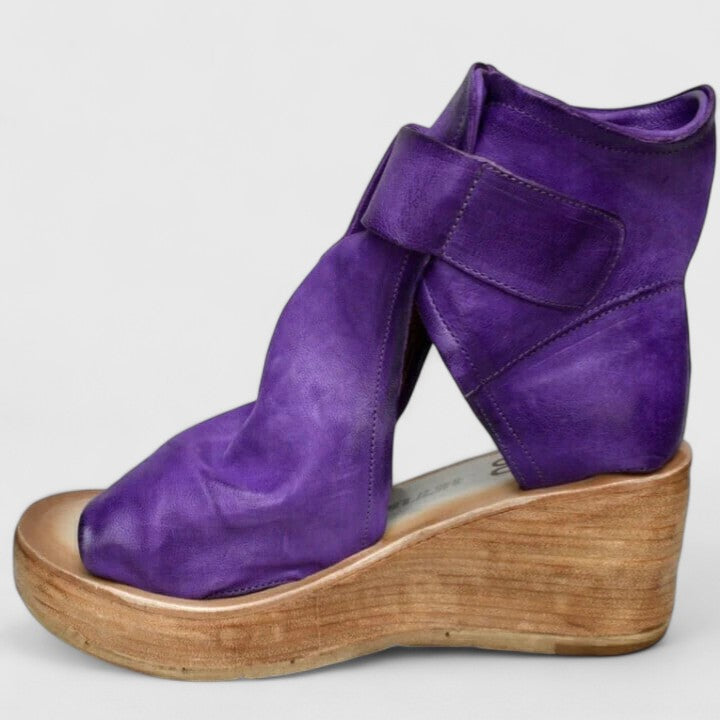 Rosalie | Women's Suede Buckle Wedge Sandals