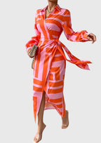 Elegant Women’s Wrap Dress, Patterned Design and Feminine Fit