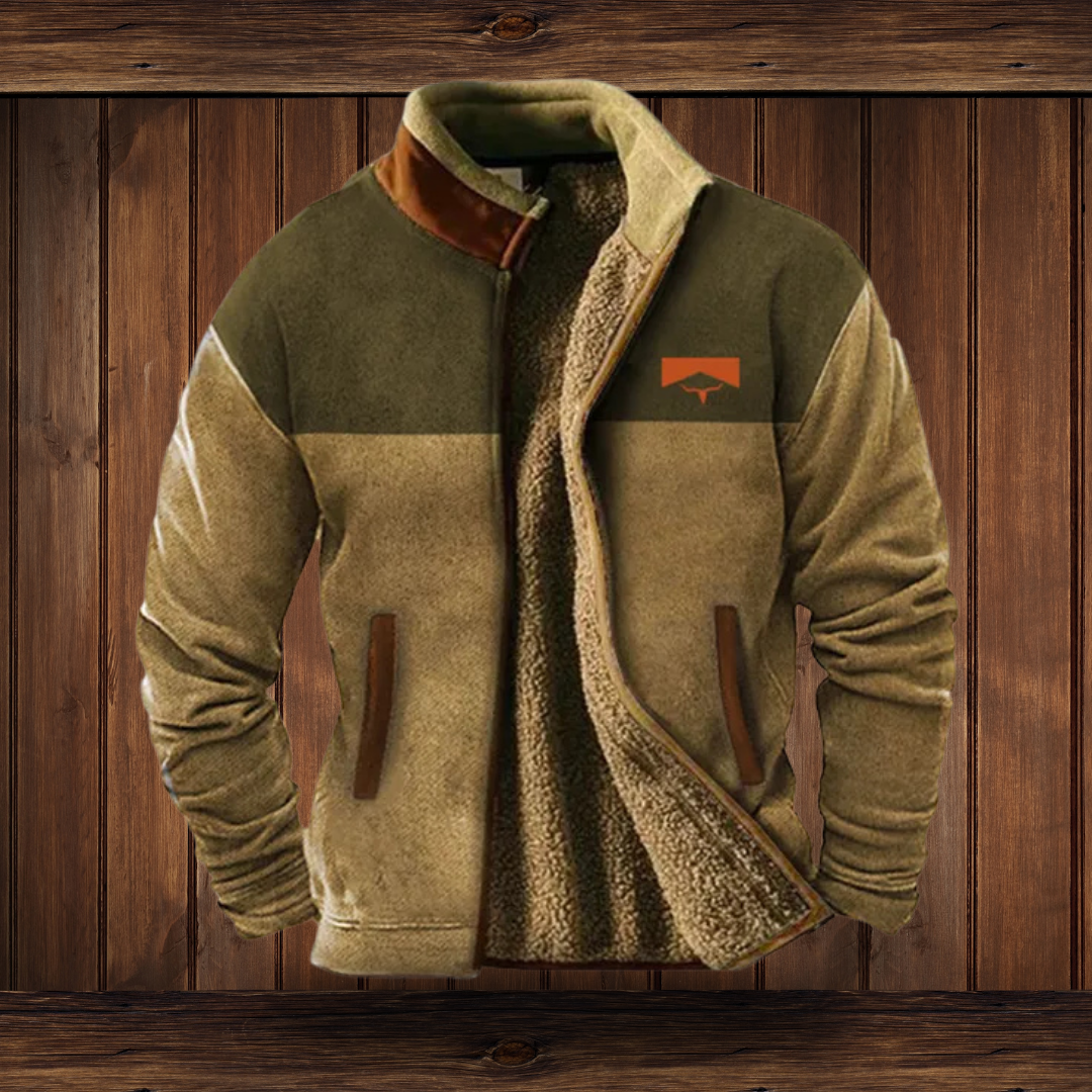 Tierney | Men's Wool Jacket with Ethnic Sleeve Pattern