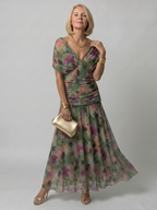 Off Shoulder Flow Midi Dress - Summer Party Elegant Style for Women