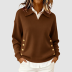 Luisa | Women's Collared V-Neck Knit Sweater