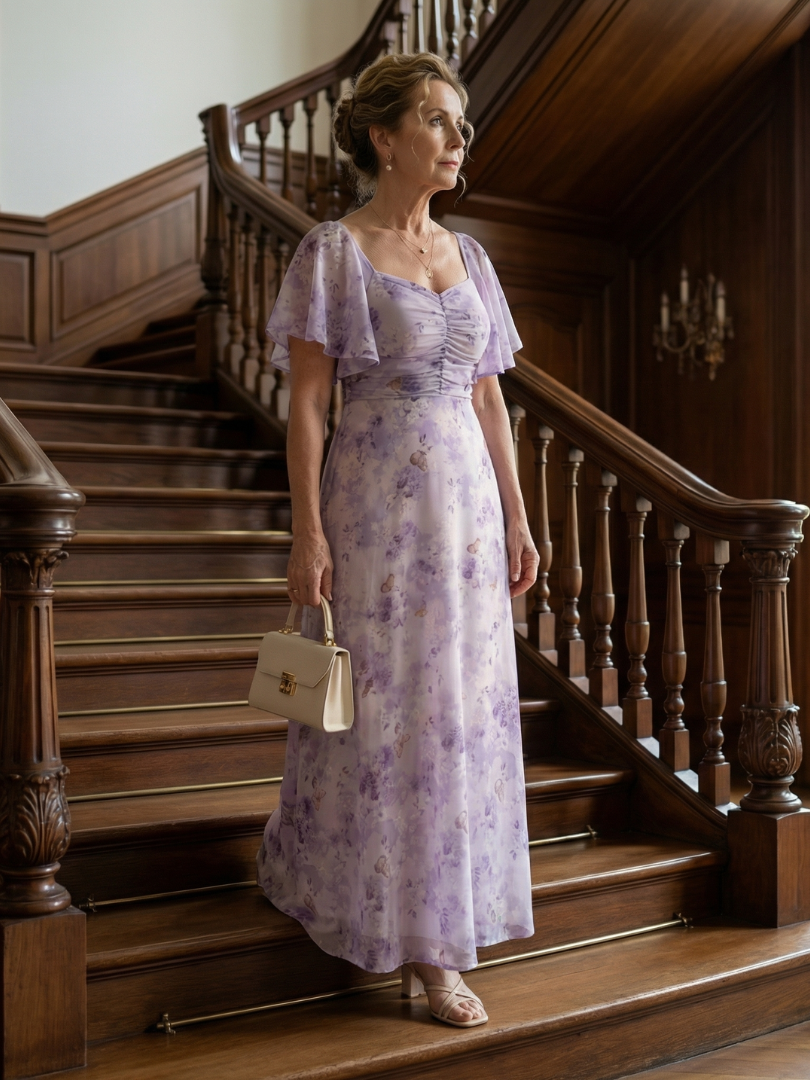 Elegant Flutter Sleeve Midi Dress | Summer Style for Women