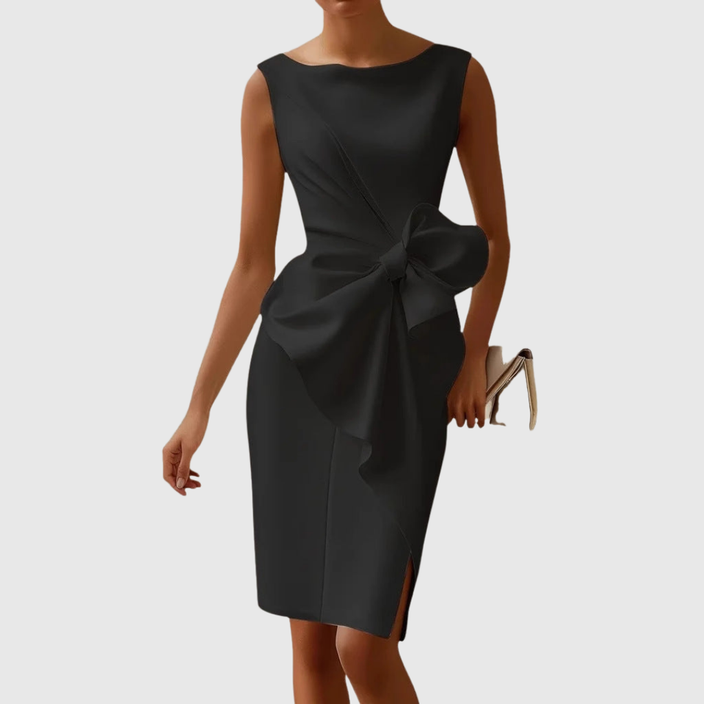Elegant Sleeveless Midi Dress for Women – Feminine Silhouette with Modern Sophistication