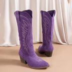 Savannah | Women Western Cowboy Boots Embroidered Block Heel