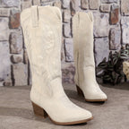 Savannah | Women Western Cowboy Boots Embroidered Block Heel