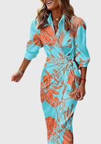 Elegant Women’s Wrap Dress, Patterned Design and Feminine Fit