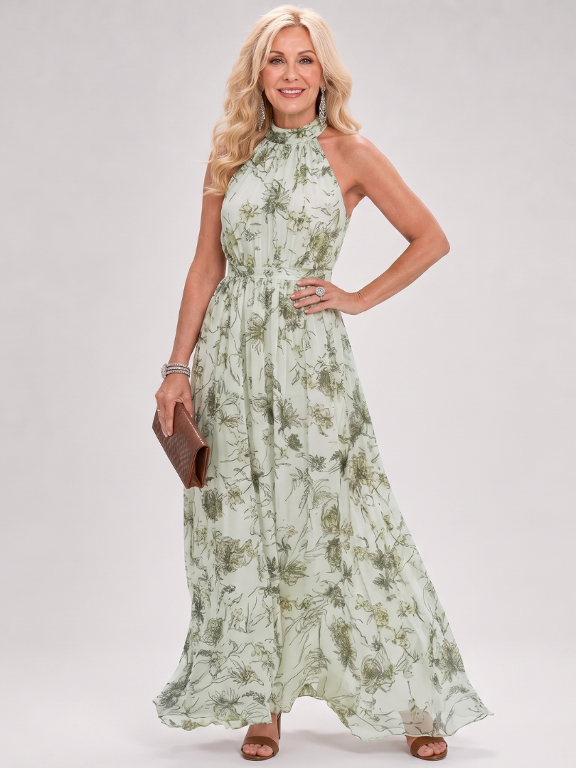 Elegant Floral Print Flowing Midi Dress | Summer Style for Women
