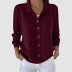 Riah | Women's Lapel Collar Button-Up Knit Cardigan