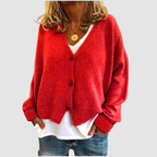 Micki | Women's V-Neck Button-Up Knit Cardigan