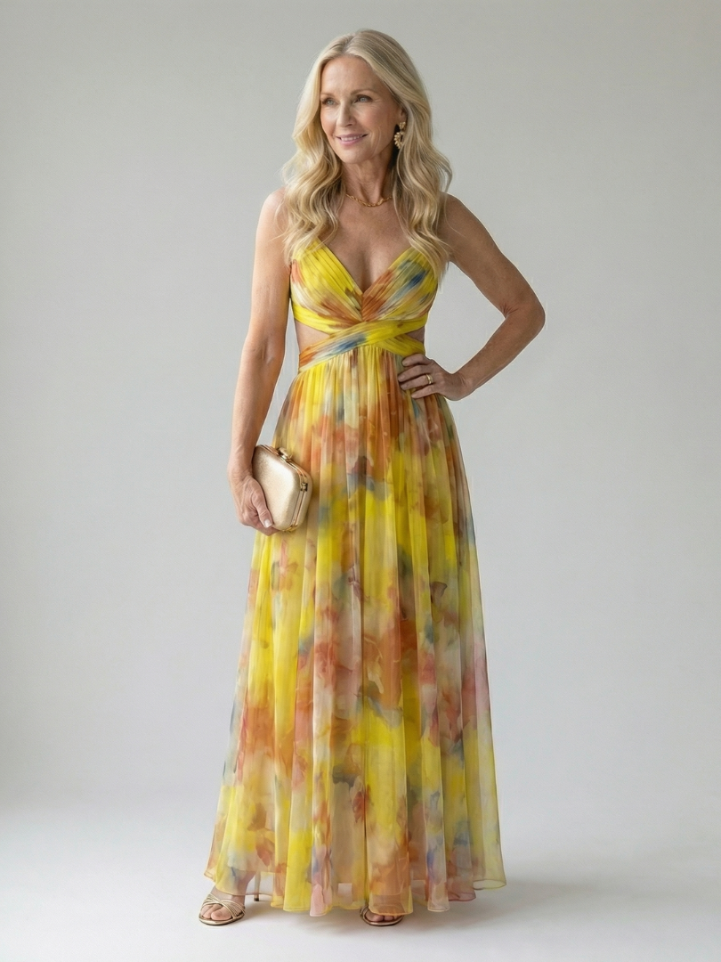 Soft Wrap Maxi Dress - Summer Elegant Flowing Boho Style for Women