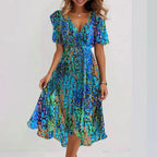 Viviana | Women's Floral V-Neck Midi Dress