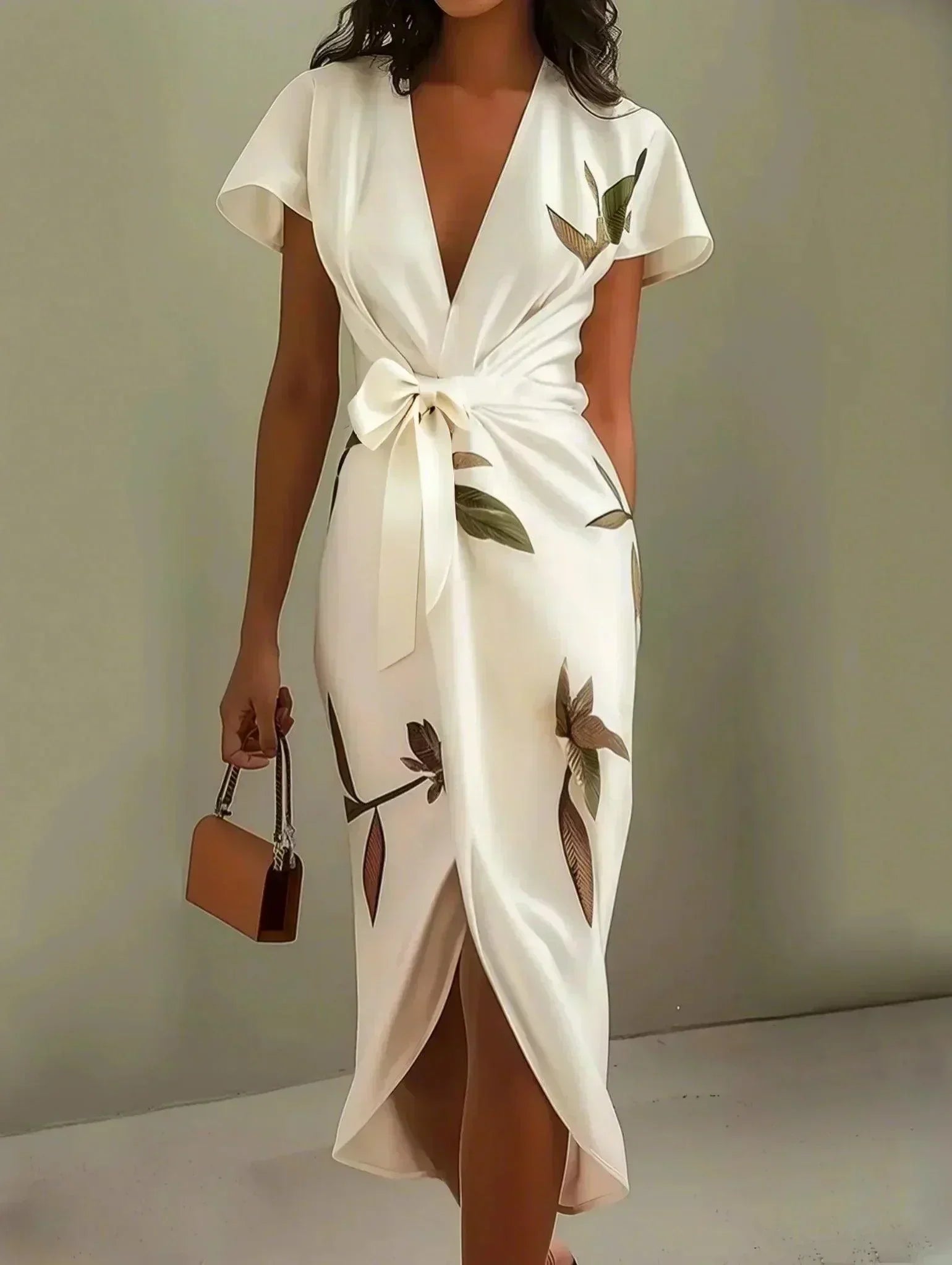 Margaret | Women's Floral Wrap Dress with Waist Tie