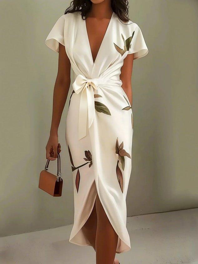 Margaret | Women's Floral Wrap Dress with Waist Tie
