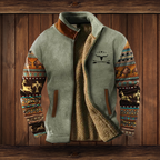 Tierney | Men's Wool Jacket with Ethnic Sleeve Pattern