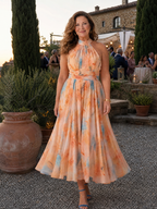 Soft Halter Midi Dress - Summer Elegant Comfortable Style for Women