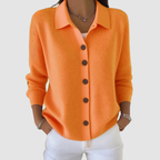Riah | Women's Lapel Collar Button-Up Knit Cardigan