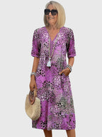 Feminine Floral Midi Dress for Women – Lightweight Elegance with Timeless Style