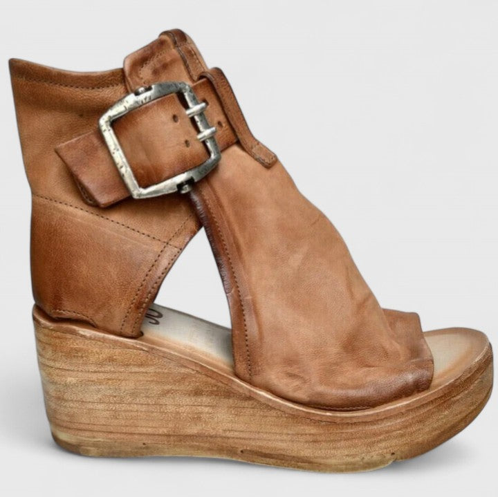 Rosalie | Women's Suede Buckle Wedge Sandals