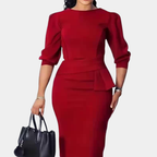 Elegant Midi Dress with Ruffle Detail – Feminine Design and Flattering Fit