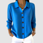 Riah | Women's Lapel Collar Button-Up Knit Cardigan