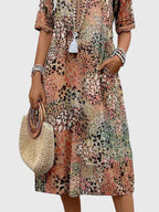 Feminine Floral Midi Dress for Women – Lightweight Elegance with Timeless Style