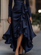 Victoria | Women's Ruffle-Hem Wrap Evening Dress