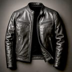 Braden | Men's Leather Biker Jacket with Zip Pockets