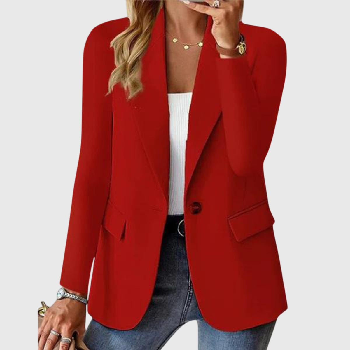 Sienna | Women's Beige Structured Blazer