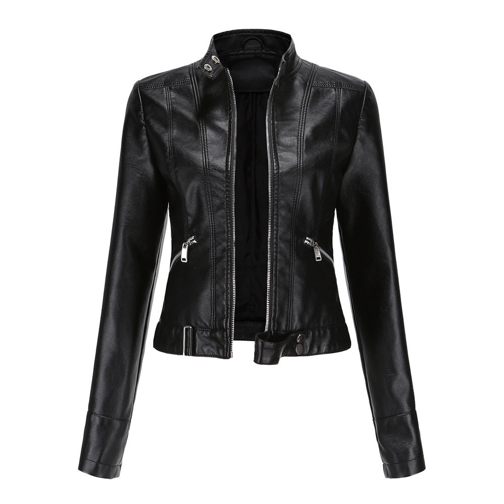 Vera | Women's Black Leather Moto Jacket