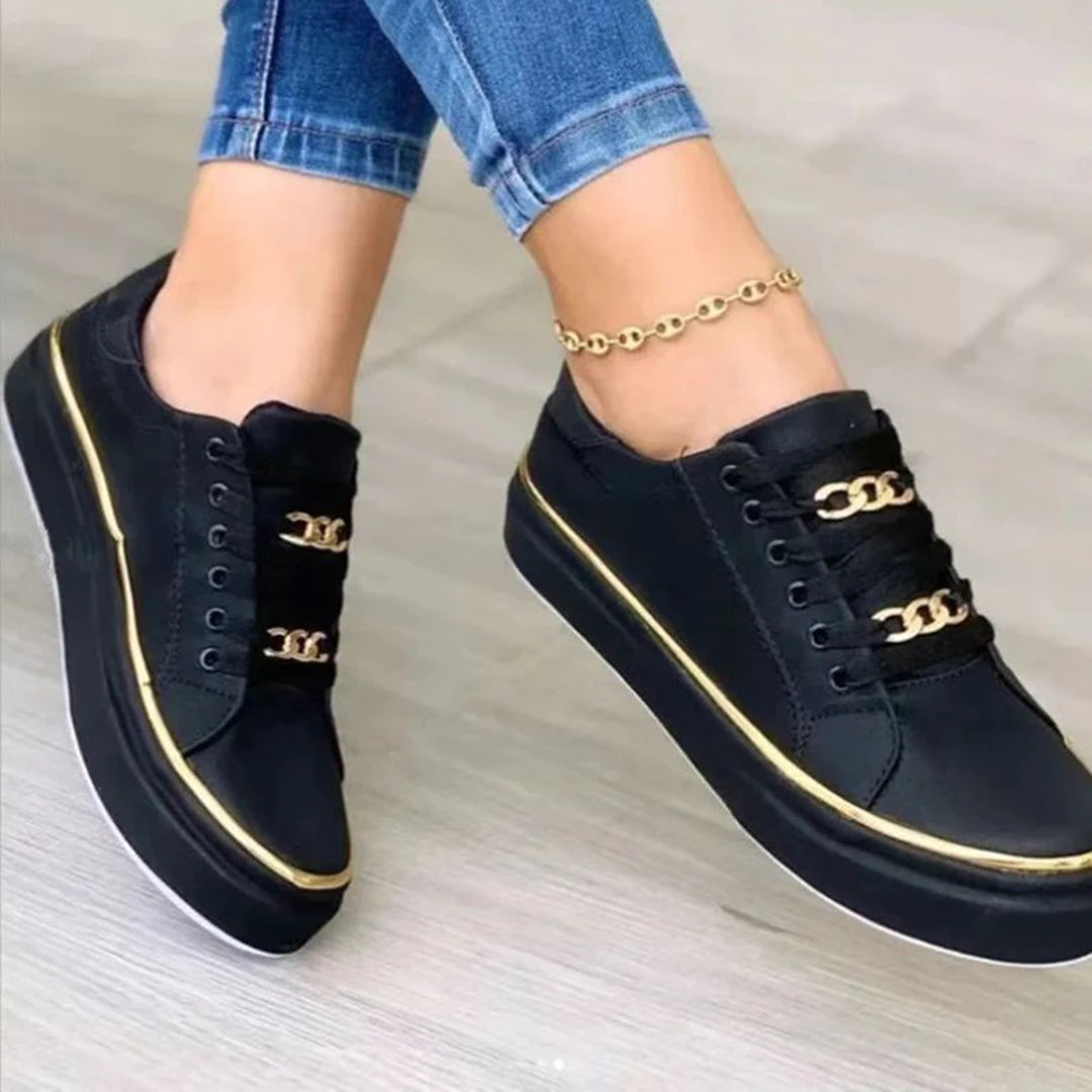 Stylish Women’s Sneakers, Gold Accents and All-Day Comfort