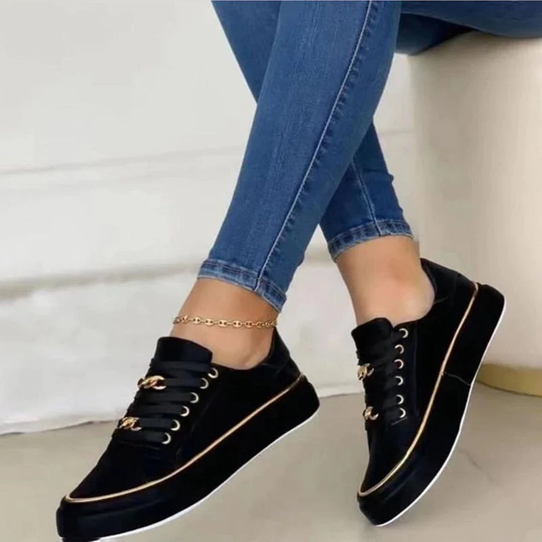 Stylish Women’s Sneakers, Gold Accents and All-Day Comfort