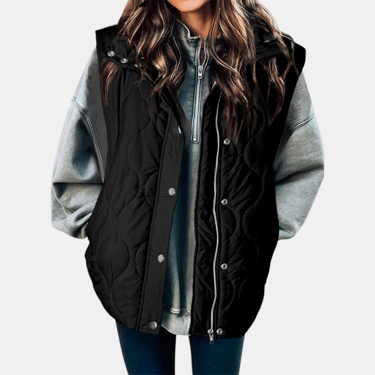 Flora | Women's Quilted Gilet with Removable Hood