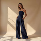 Simone | Women's Strapless Wide-Leg Jumpsuit