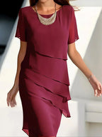 Sloane | Women's Tiered Ruffle Sheath Dress
