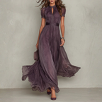 Violet | Women's Tie-Neck Chiffon Maxi Dress