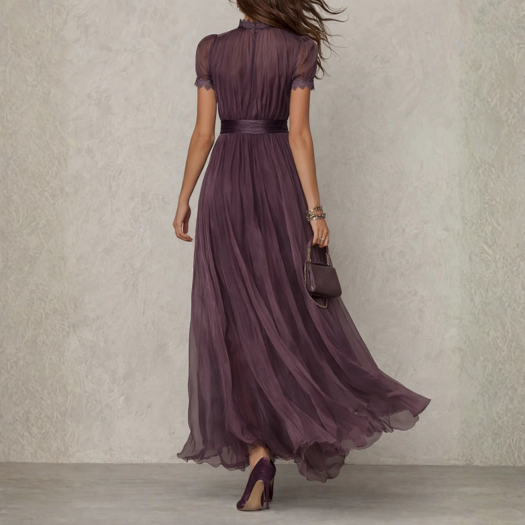 Violet | Women's Tie-Neck Chiffon Maxi Dress
