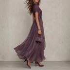 Violet | Women's Tie-Neck Chiffon Maxi Dress