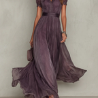 Violet | Women's Tie-Neck Chiffon Maxi Dress