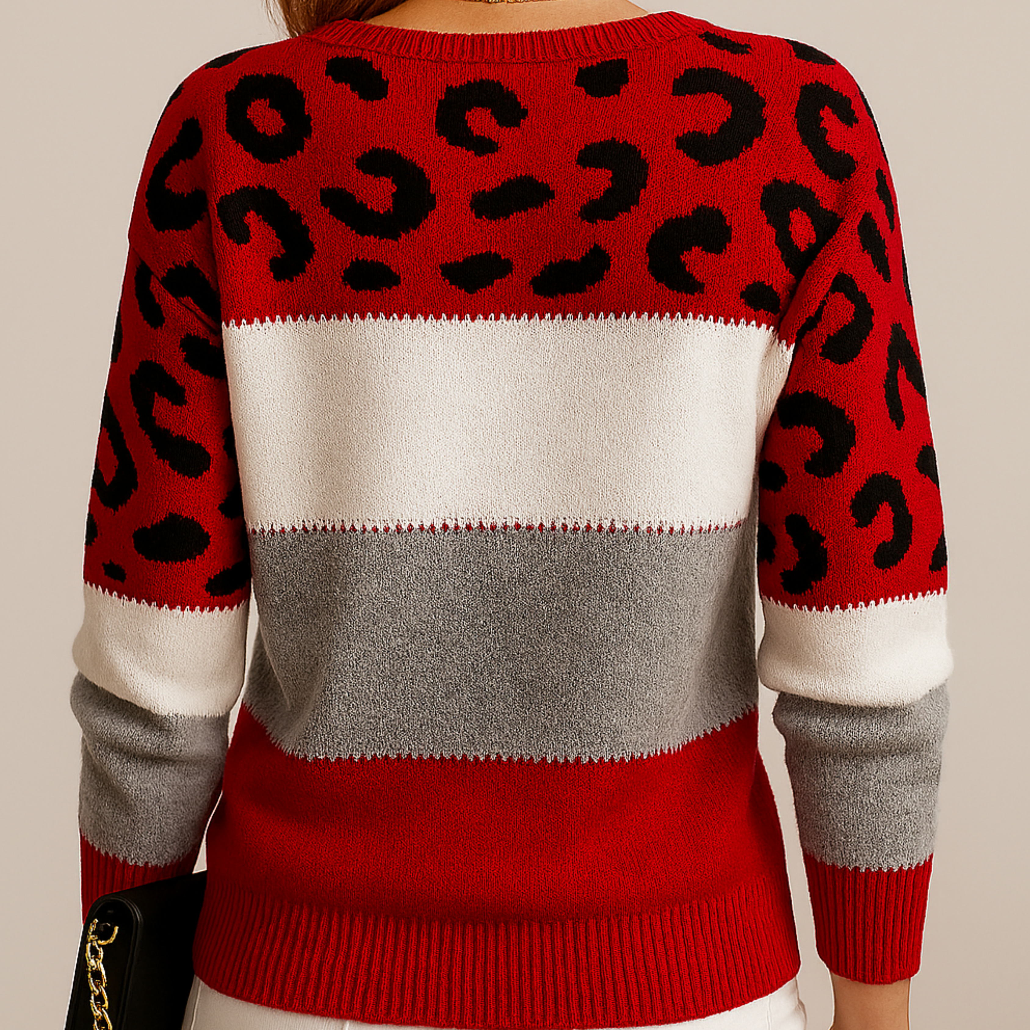 Charm | Women's Leopard Print Relaxed Sweater