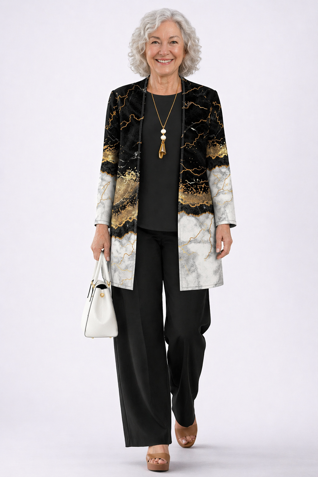 Joan | Women's Patterned Cardigan Three-Piece Set