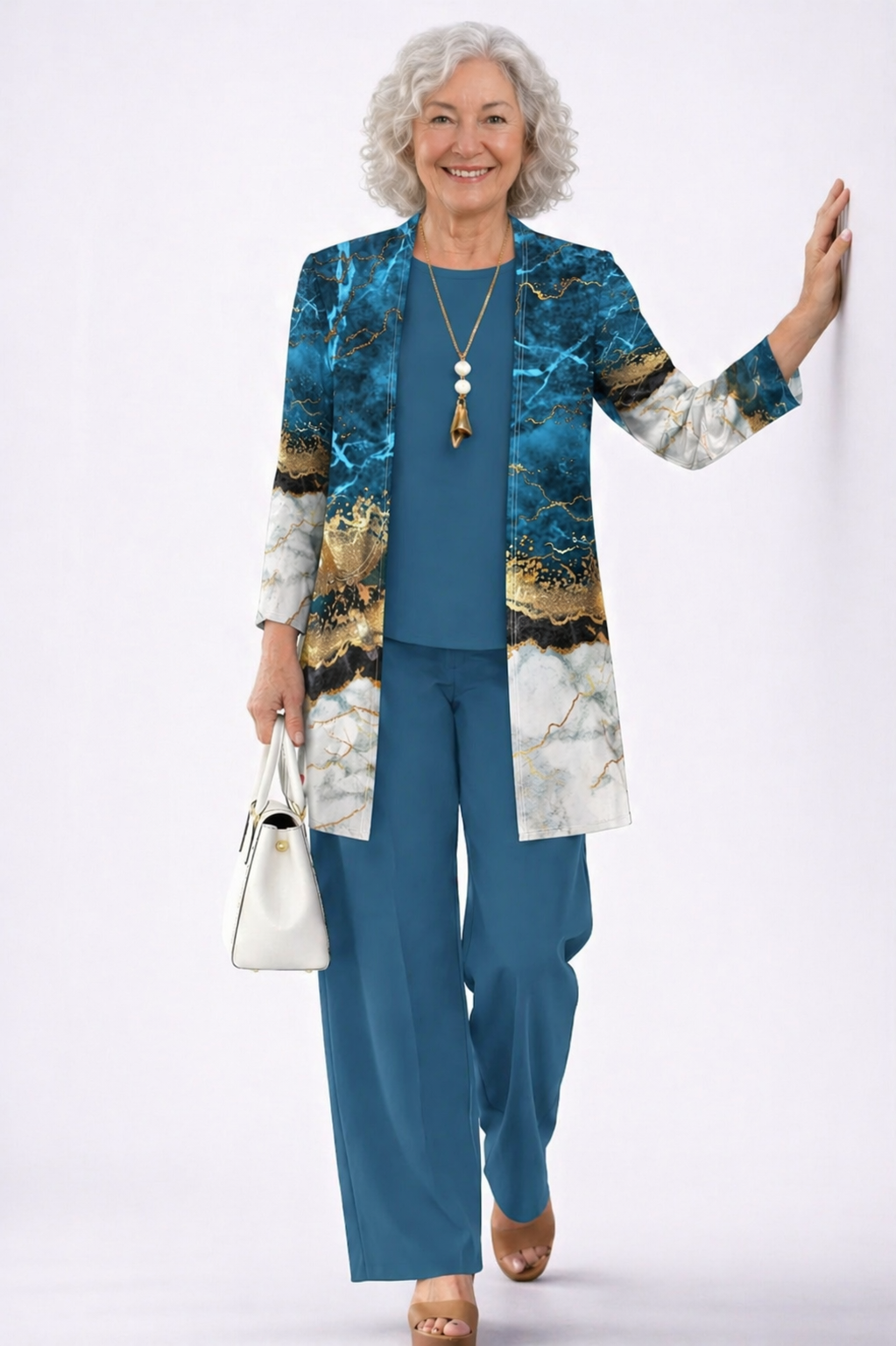 Sheryl | Women's Patterned Cardigan Three-Piece Set